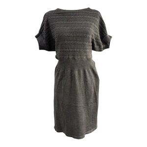 The Limited Gray Cable Knit Sweater Dress, Size Medium